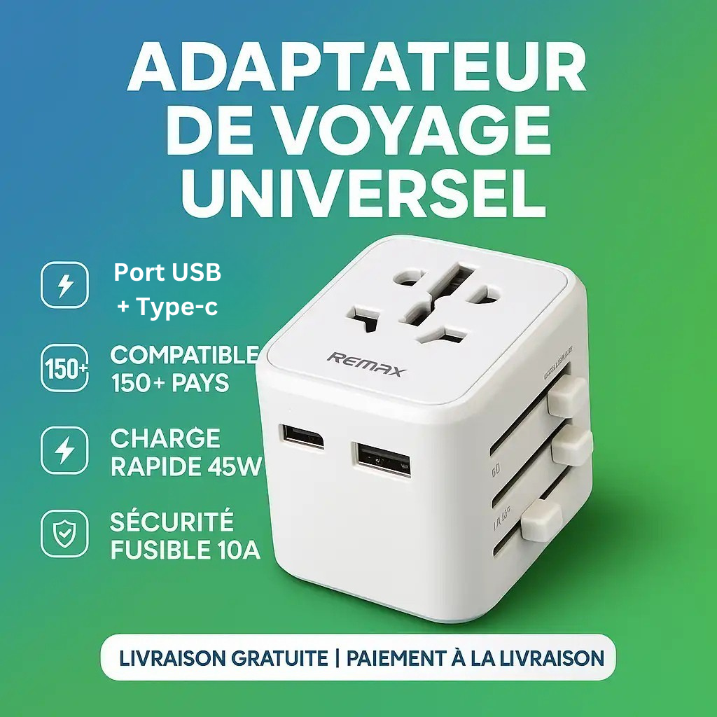 L’Adaptateur Universel – Votre Compagnon Électrique Ultime pour le Monde Entier !
