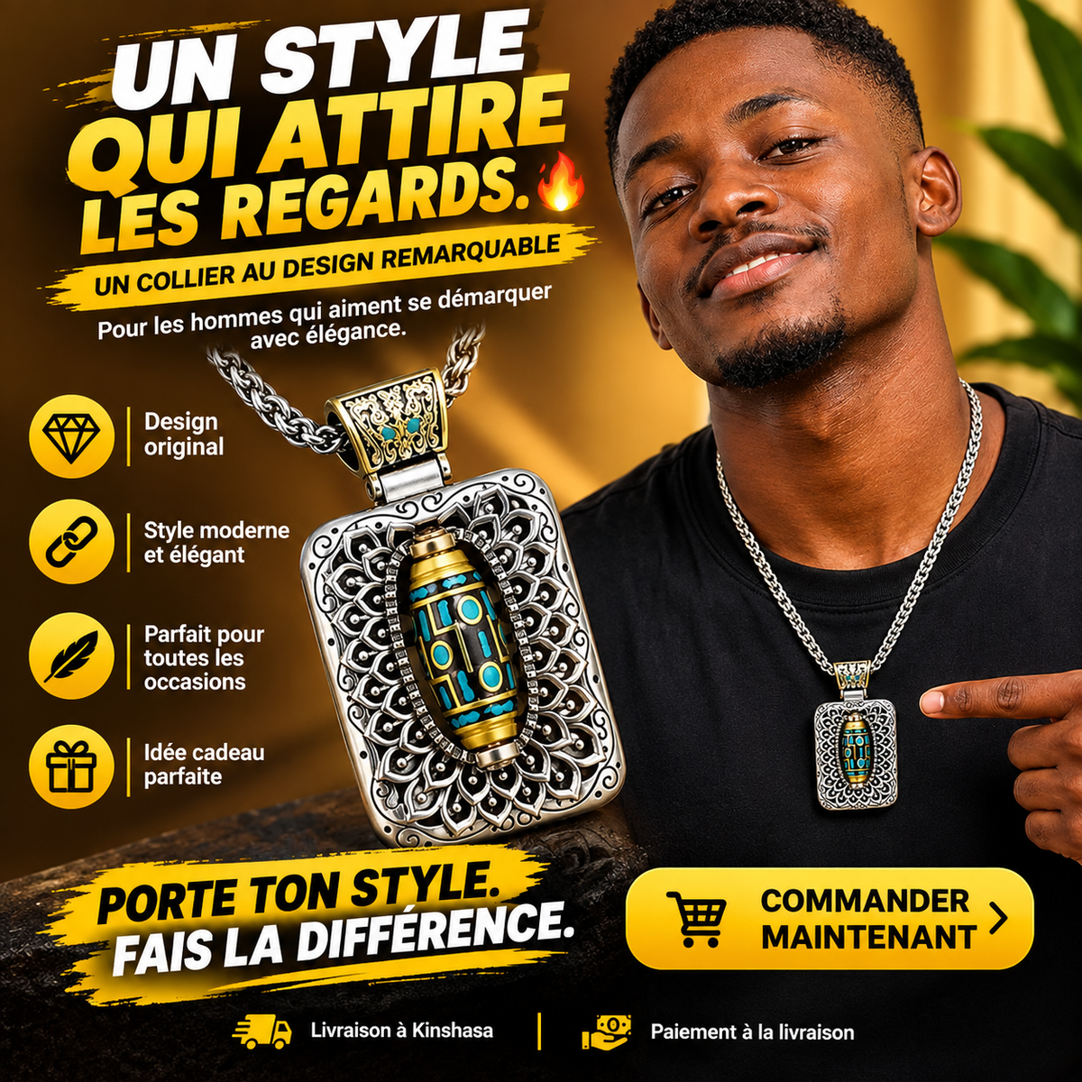 Collier Tibétain pour Homme – Affirme Ton Style avec Élégance