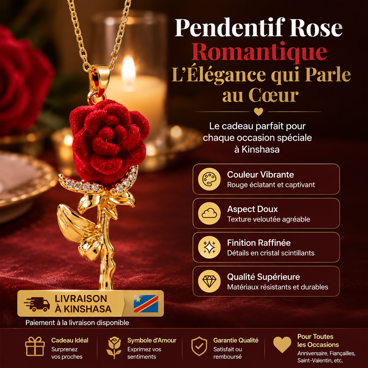 Le collier rose qui attire tous les regards à Kinshasa