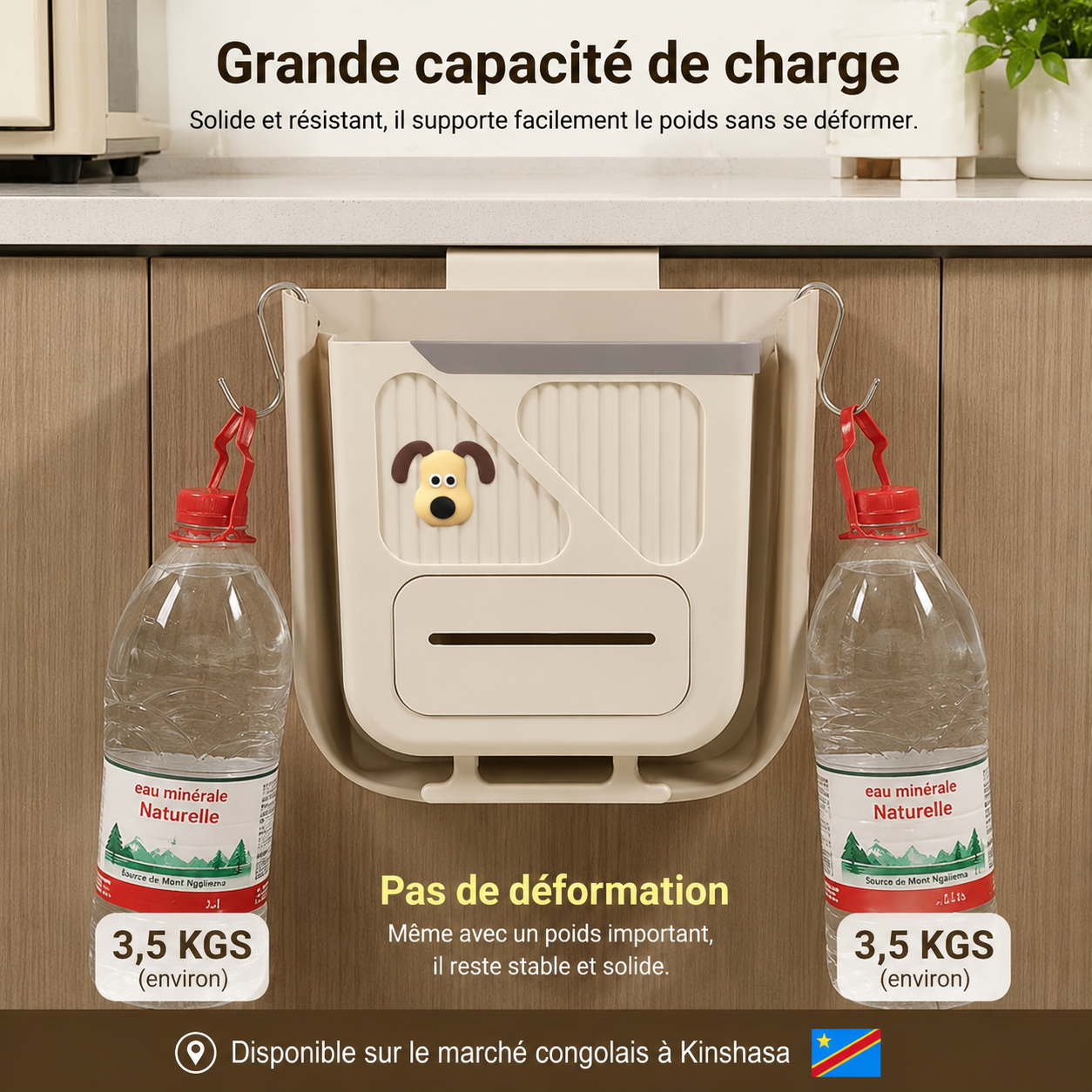 Poubelle Suspendue Pliable — Gagnez de la place, cuisine propre