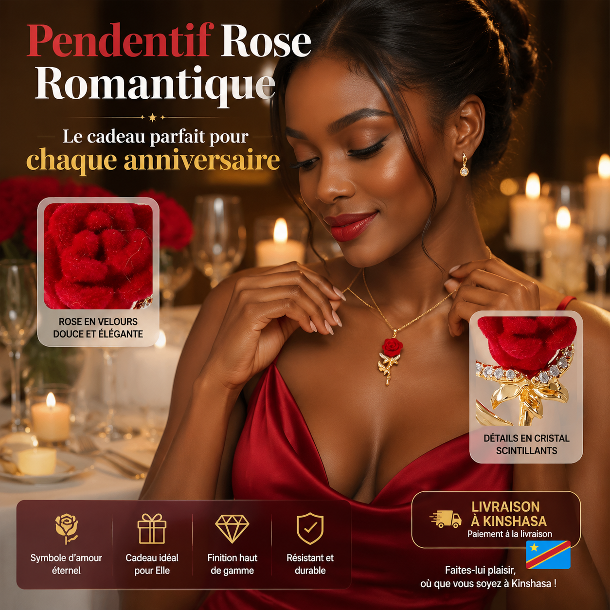 Le collier rose qui attire tous les regards à Kinshasa