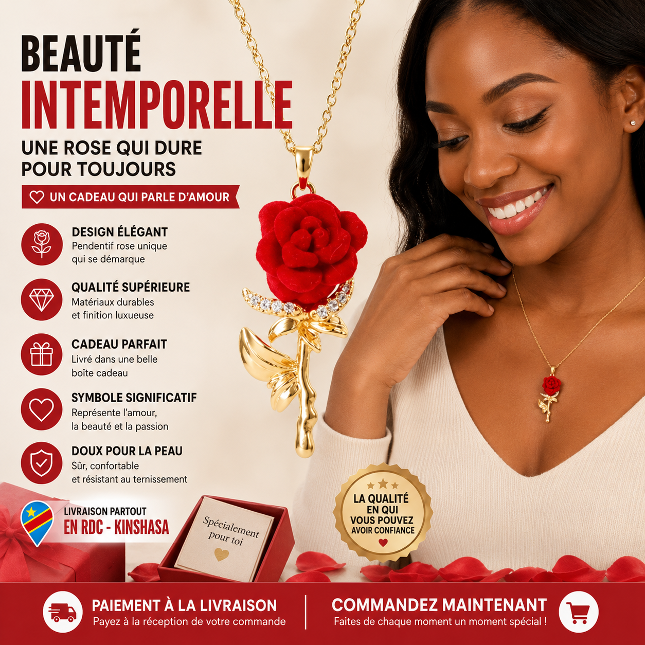 Le collier rose qui attire tous les regards à Kinshasa