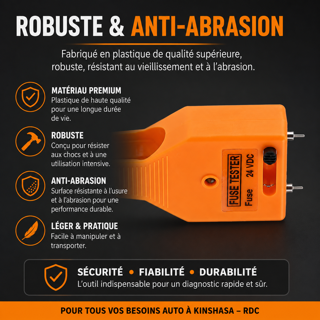 Testeur de fusible auto — Détection instantanée des pannes