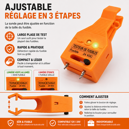Testeur de fusible auto — Détection instantanée des pannes