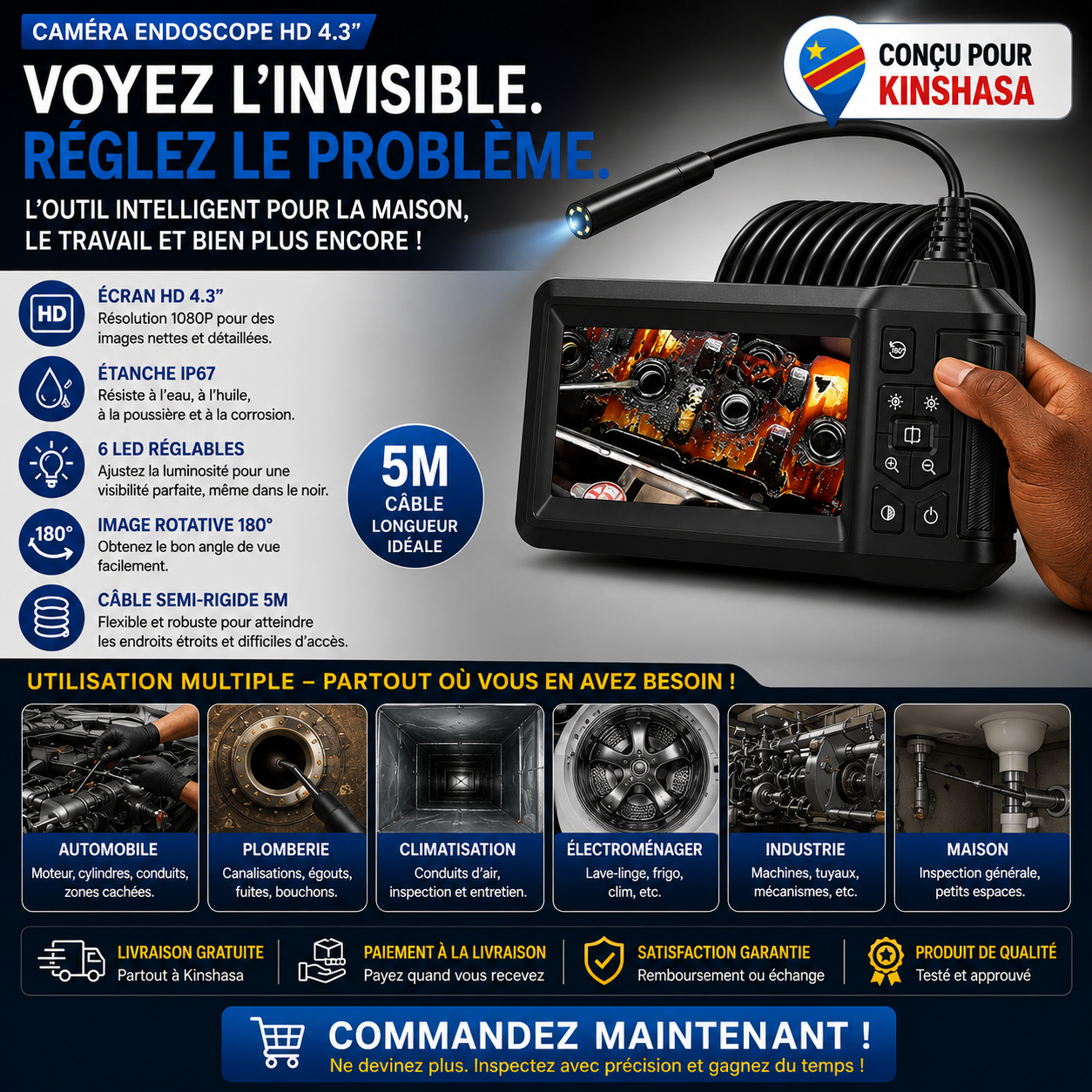 Caméra Endoscope Professionnelle