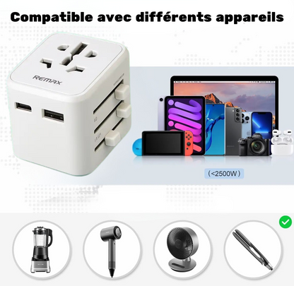 L’Adaptateur Universel – Votre Compagnon Électrique Ultime pour le Monde Entier !